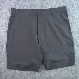 Footjoy Shorts 38 Gray / Black Solid 9" Inseam Performance Stretch